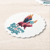 かわいい豚(羽カラフル付) |信じ魔法 ペーパーコースター (アングル)