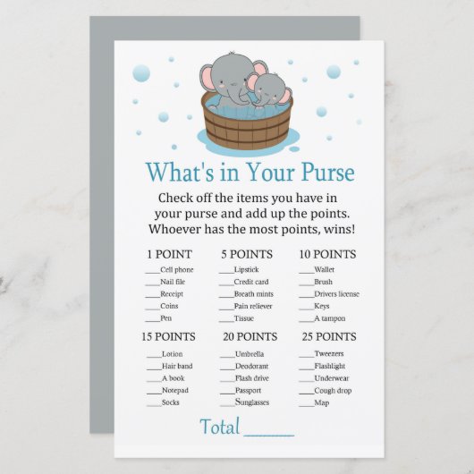 かわいい象あなたの財布のゲームの中に何がある (正面/裏面)