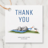 かわいい象ありがとう赤ちゃんシャワー フェイバータグ (正面)