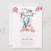 かわいい象かぼちゃの紅葉ガールベイビーシャワー 招待状 (正面)