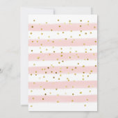 かわいい象かわいいバラ金ゴールドベビーガールシャワー 招待状 (裏面)