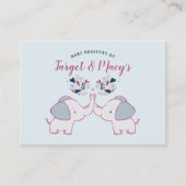 かわいい象かわいい赤ちゃんシャワー贈り物登録 エンクロージャーカード (正面)