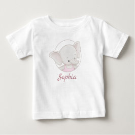 かわいい象かわいおもしろいパーソナライズされたい ベビーTシャツ