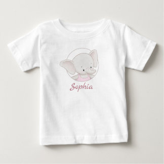 かわいい象かわいおもしろいパーソナライズされたい ベビーTシャツ