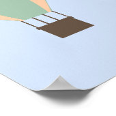 かわいい象が熱気球に乗り上げ ポスター (角)