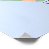 かわいい象が熱気球に乗り上げ ポスター (角)