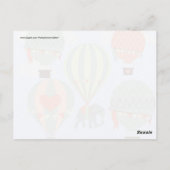 かわいい象が熱気球に乗り上げ ポストカード (裏面)