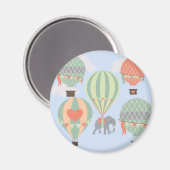 かわいい象が熱気球に乗り上げ マグネット (正面/裏面)