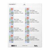 かわいい象が熱気球に乗り上げ ラベル (フルシート)