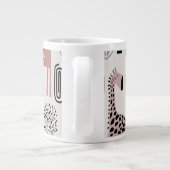 かわいい象とキリンで模様を描く ジャンボコーヒーマグカップ (裏面)