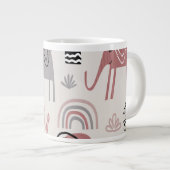 かわいい象とキリンで模様を描く ジャンボコーヒーマグカップ (正面右)