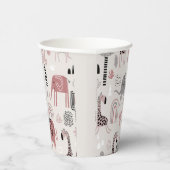 かわいい象とキリンで模様を描く 紙コップ (右)