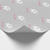 かわいい象とグレーの赤ちゃんシャワーのラップ紙 ラッピングペーパー (角)