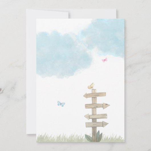 かわいい象とハリネズミ赤ちゃんシャワー招待状 招待状 (裏面)