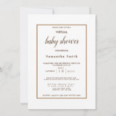 かわいい象とフローラアート仮想ベビーシャワー 招待状 (裏面)