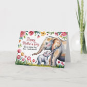 かわいい象とベビーフローラ母の日 カード (正面)
