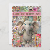 かわいい象とマウスのグリーティングカード 招待状 (正面)