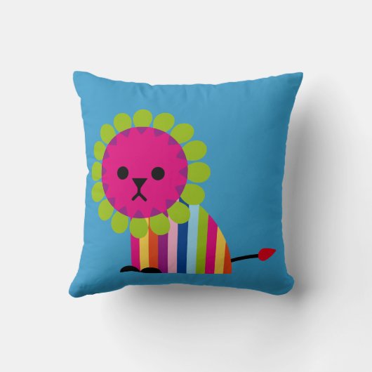 かわいい象とライオンの枕子供へ室 クッション (裏面)