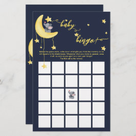 かわいい象と小さな蝶のベビービンゴゲーム