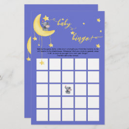 かわいい象と小さな蝶のベビービンゴゲーム