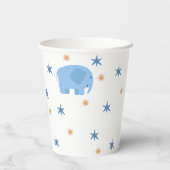 かわいい象と星。サファリベビー子供の誕生日 紙コップ (裏面)