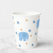 かわいい象と星。サファリベビー子供の誕生日 紙コップ (左)