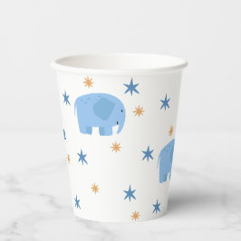 かわいい象と星。サファリベビー子供の誕生日 紙コップ