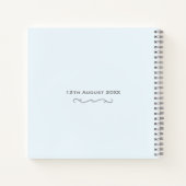 かわいい象と紙吹雪ブルーベビーシャワーゲスト ノートブック (裏面)