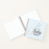 かわいい象と紙吹雪ブルーベビーシャワーゲスト ノートブック (内部)