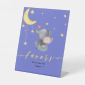 かわいい象と蝶の赤ちゃんシャワーの好意 台座サイン (正面)