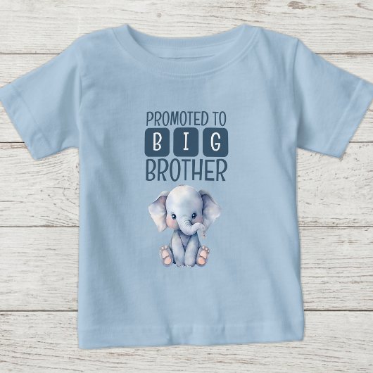 かわいい象のお兄さん　ブルー ベビーTシャツ