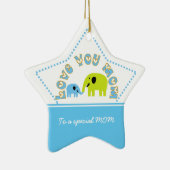 かわいい象のお母さん子供のお母さんの日の贈り物 セラミックオーナメント (右)