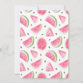 かわいい象のアイスクリームとワ watermelon のベビーシャワー 招待状 (裏面)