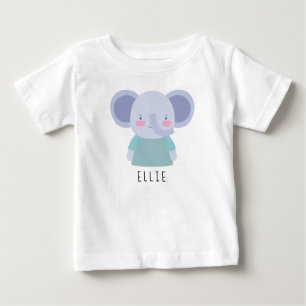 かわいい象のイラストレーション – カスタマイズ可能 ベビーTシャツ