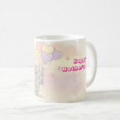 かわいい象のカスタマイズギフト ママへ コーヒーマグカップ (正面右)