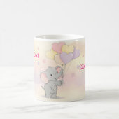 かわいい象のカスタマイズギフト ママへ コーヒーマグカップ (中央)