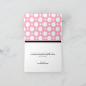 かわいい象のカスタムピンク水玉カード サンキューカード (内部)