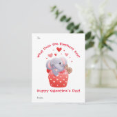 かわいい象のカップケーキカスタムキッズバレンタインデー シーズンカード (スタンド正面)