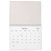 かわいい象のカラフルなシームレスパターンと カレンダー (2月 2027)