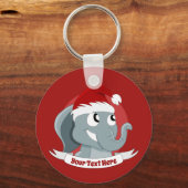 かわいい象のキーチェーンを持つクリスマスアニメ キーホルダー (正面)