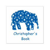 かわいい象のクラフト蔵書票ゴム印 セルフインキングスタンプ (デザイン)