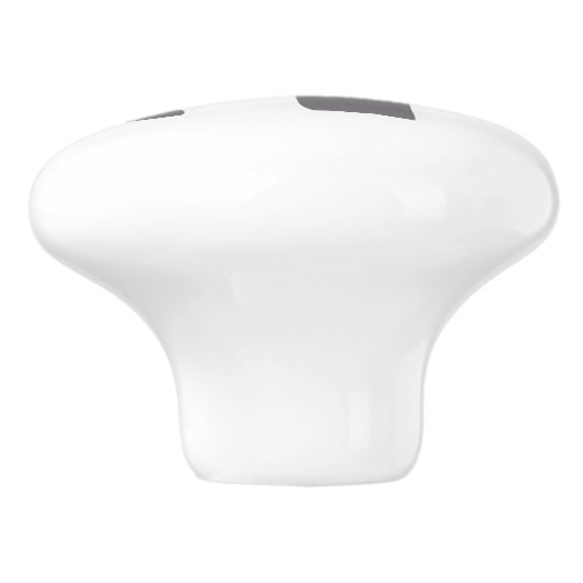 かわいい象のグレーと白のドアのノブ セラミックノブ (側面)