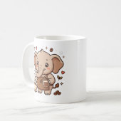 かわいい象のコーヒーエプロンマグカップ コーヒーマグカップ (正面左)