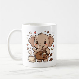 かわいい象のコーヒーエプロンマグカップ コーヒーマグカップ