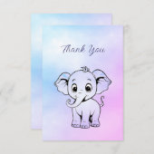 かわいい象のサンキューカード サンキューカード (正面/裏面)