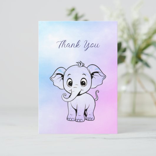 かわいい象のサンキューカード サンキューカード (スタンド正面)