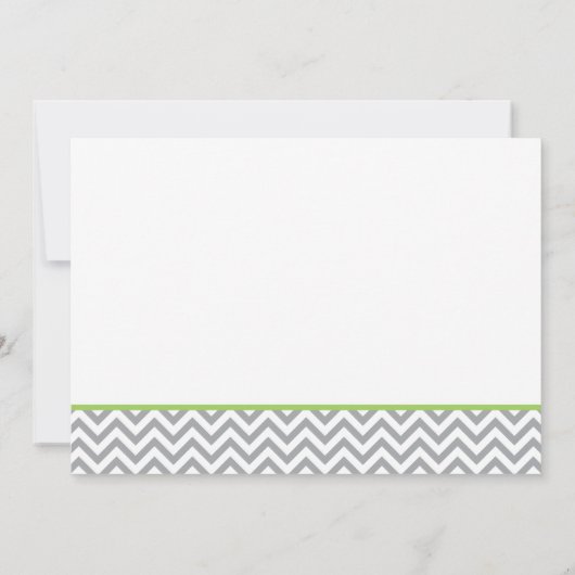 かわいい象のシェブロンの緑のベビーシャワーの招待状 招待状 (裏面)