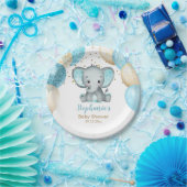 かわいい象のターキオース金ゴールドバルーン赤ちゃんシャワー ペーパープレート (パーティー)