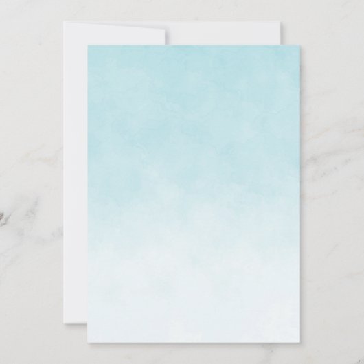 かわいい象のターキオース金ゴールドバルーン赤ちゃんシャワー 招待状 (裏面)