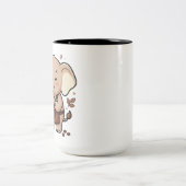 かわいい象のツートン コーヒーマグ ツートーンマグカップ (中央)